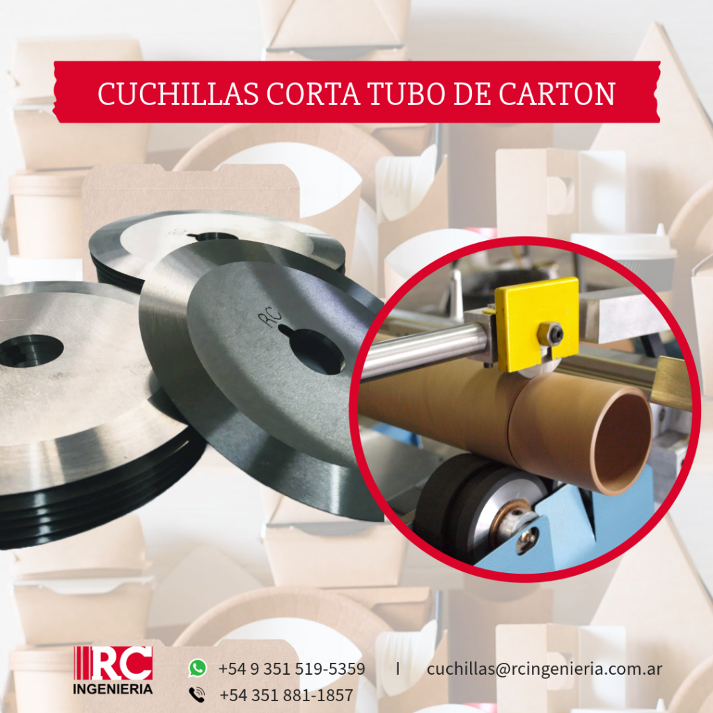 Cuchillas circulares para el corte de tubos de carton.